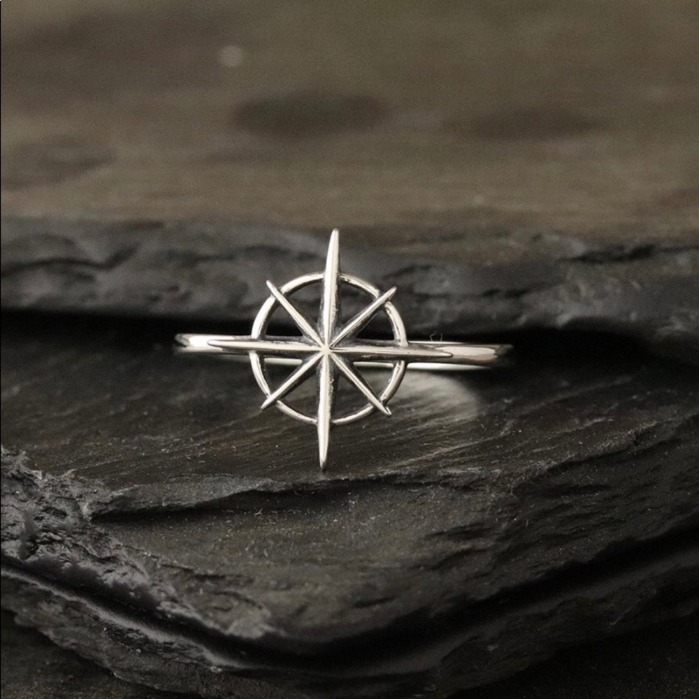 Sterling Silver Compass Ring
